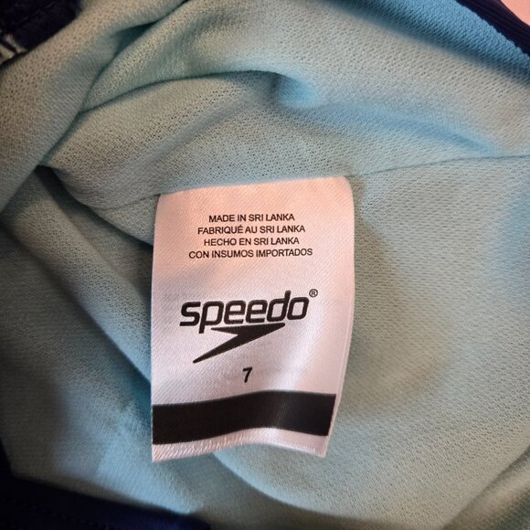 SPEEDO Girl's Swimsuit One Piece Closed Racerback Sz: 7 Blueprint - Picture 5 of 8